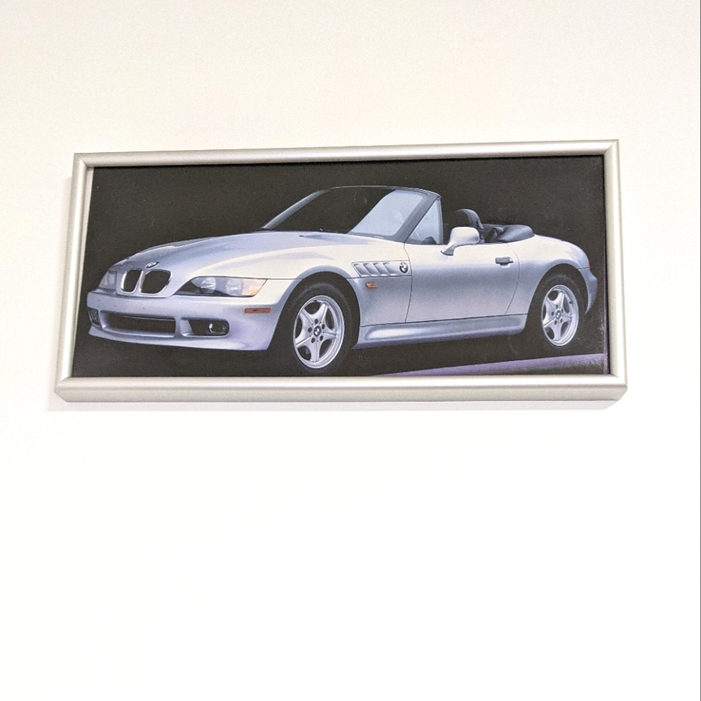 BMW Beamer Beemer Silver Convertible Photo Wall Art Hanging